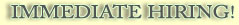 Immediate Hiring